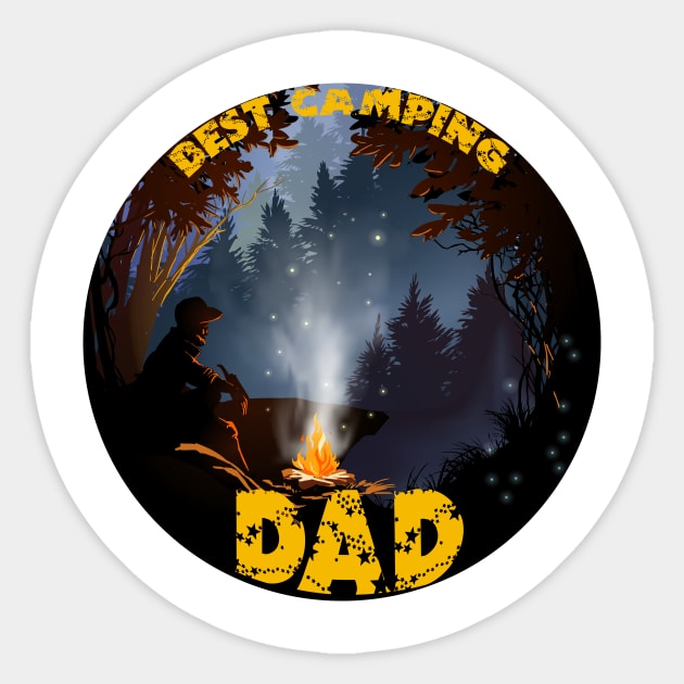 Best Camping Dad Ever Funny Camping Sticker by love shop store